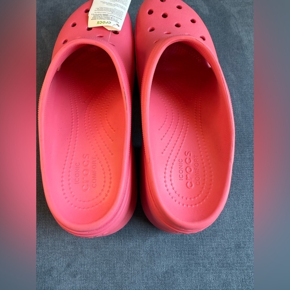 Crocs Siren Clogs Men’s SZ 12 Woman’s SZ 14 Pink High Heel Platform Comfort Shoe - Picture 9 of 9